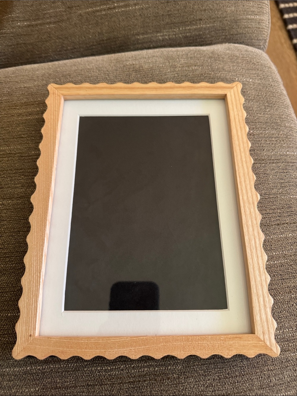 West Elm 5x7 Natural Wood Scalloped Frame - Picture 2 of 4